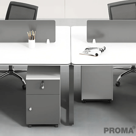 [Pre-order] โต๊ะทำงาน Proma-POD-05 สีขาว/ดำ แบบ 8 ที่นั่ง (ไม่มีตู้เอกสาร)_5